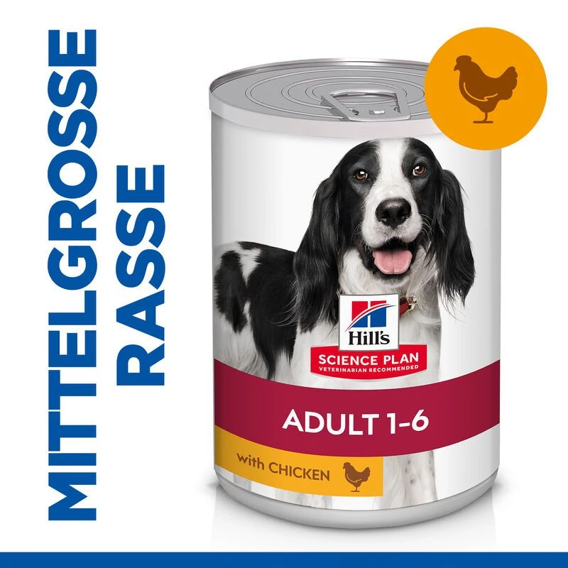 Hills Science Plan Canine Adult Huhn Dosenfutter Für Hunde 12 X 370 G Dosenfutter Mit Huhn 4 Hills Science Plan Canine Adult Huhn Dosenfutter Für Hunde 12 X 370 G Dosenfutter Mit Huhn – Bild 2