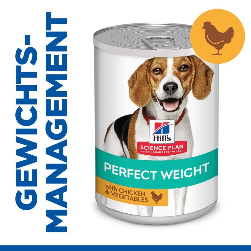 Hills Science Plan Canine Adult Perfect Weight Ragout Dosenfutter 12 X 363 G Ragout Mit Huhn Und Gemüse 4 Hills Science Plan Canine Adult Perfect Weight Ragout Dosenfutter 12 X 363 G Ragout Mit Huhn Und Gemüse – Bild 2